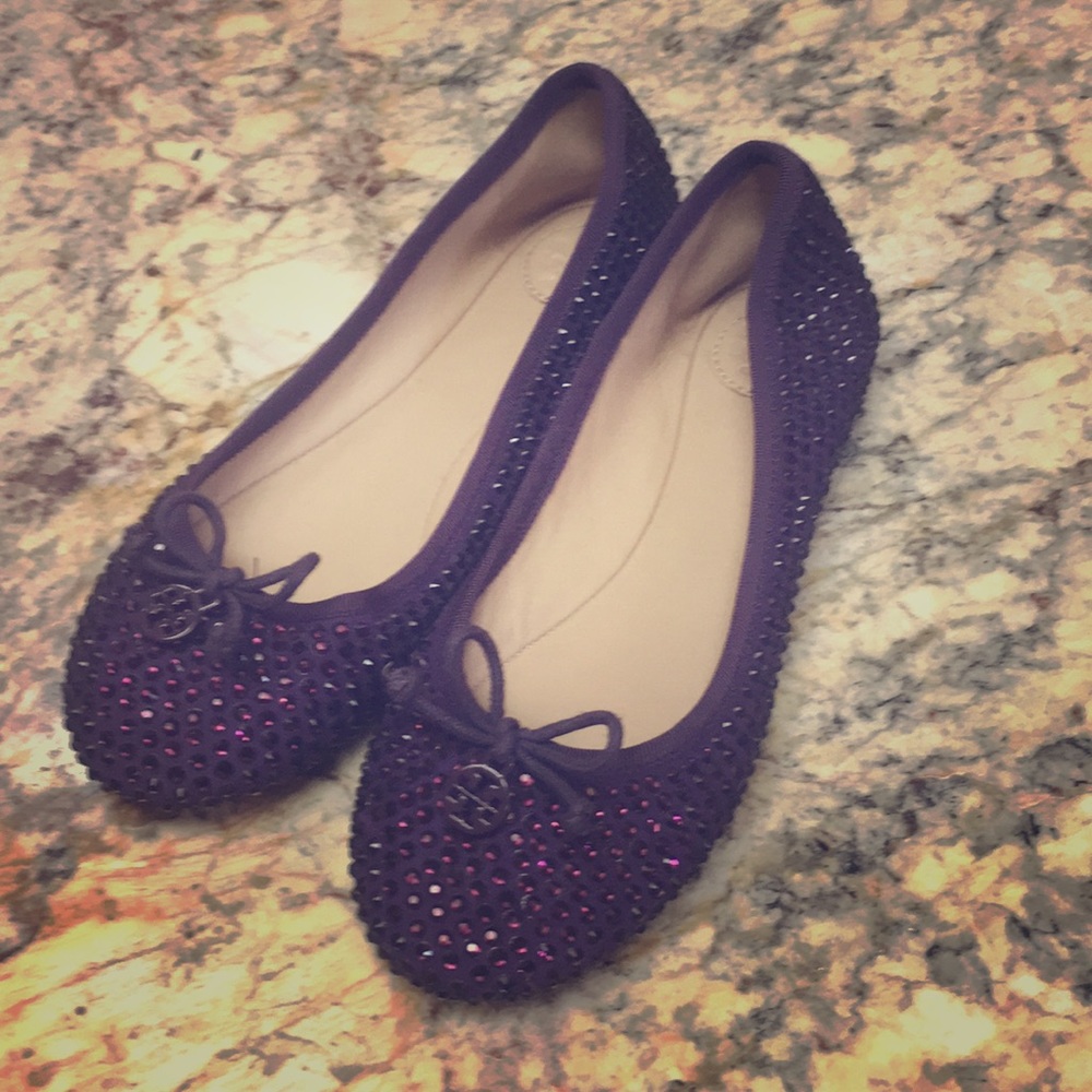 TORY BURCH - Rhinestone Flst Ballet Shoes